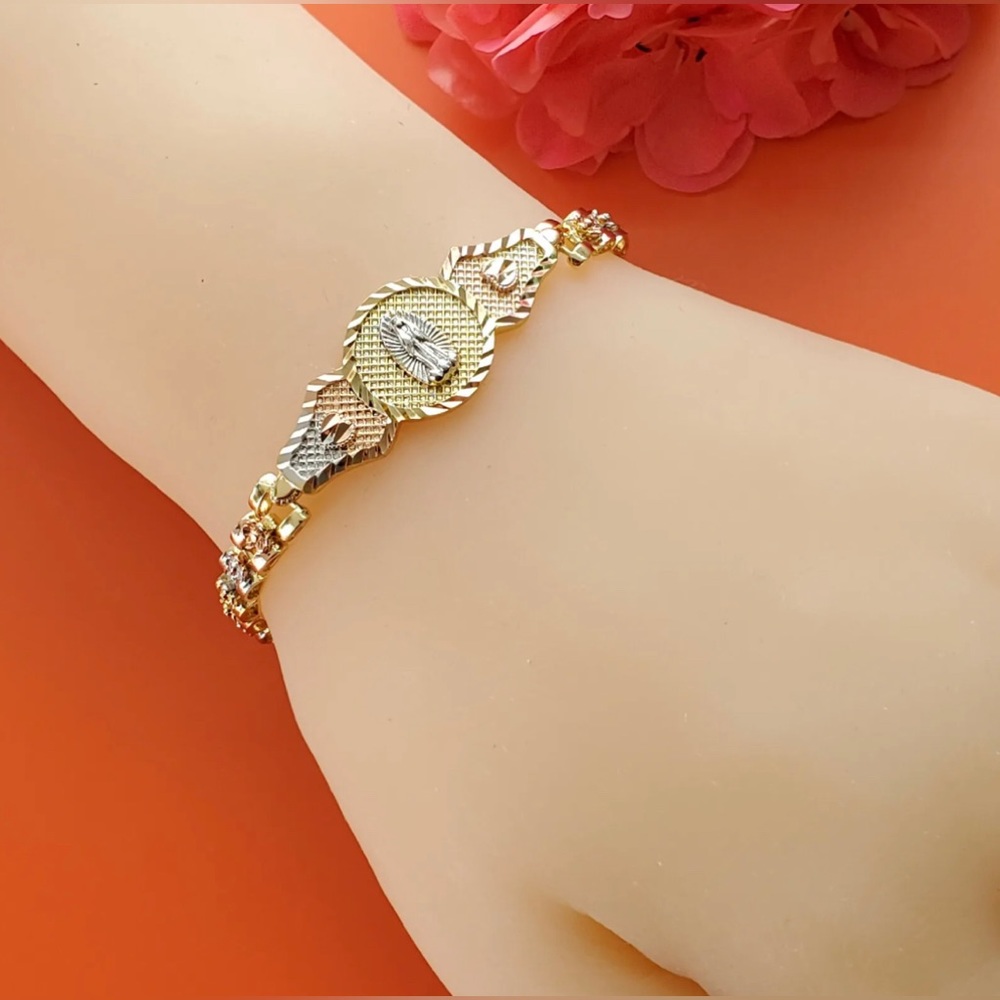 Our Lady Guadalupe Gold Plated Bracelet Pulsera Virgen De Guadalupe Oro Laminado
